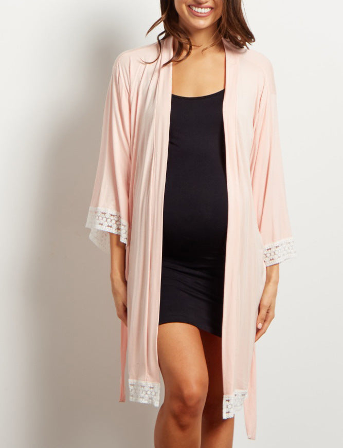 Pure Color Maternity Dress For Comfortable Wear